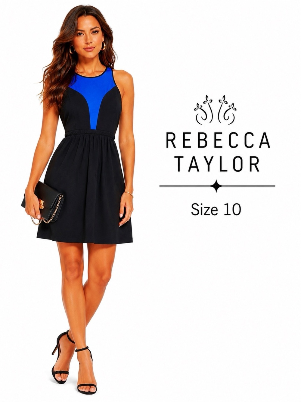 REBECCA TAYLOR Black Colorblock Dress Size 10. OBO!!!!!!